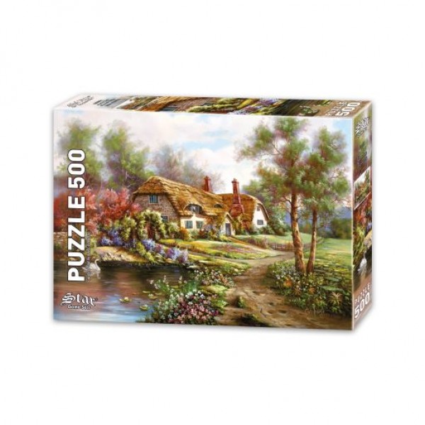 Dom z kwitnącym ogrodem (500el.) - Sklep Art Puzzle